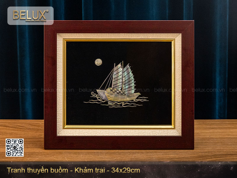 Tranh thuận buồm xuôi gió khảm trai kt 34 x 29cm&nbsp;